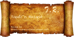 Topán Roland névjegykártya